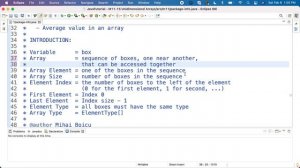 Java M11 Arrays, list of values and files - Introduction