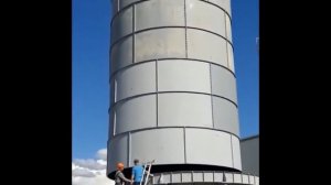 Силос СЦ-500 для цемента, монтаж на объекте.