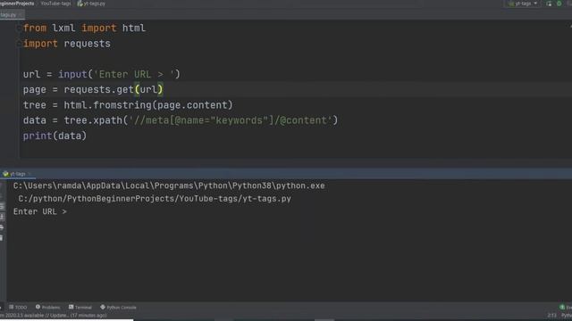 Python web scraping tutorial - Intermediate Python projects