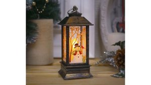 Светодиодная фигура «Фонарь со снеговиком» 5.5 × 13 × 5.5 см, пластик, свечение тёплое белое