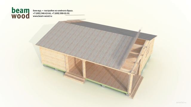 Дачный дом 6x7,8 из бруса с верандой (сборка 3d) смотреть онлайн