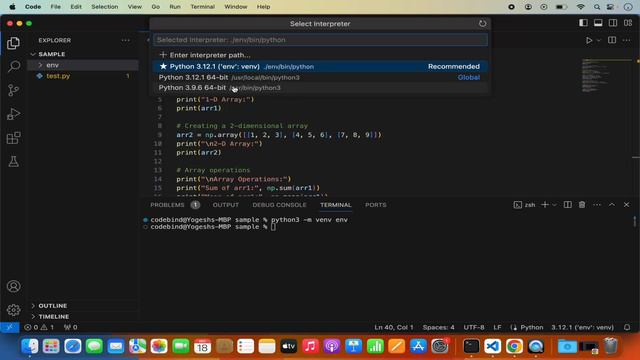 How To Install NumPy in Visual Studio Code on Mac |  Setup NumPy Project in VSCode on MacOS (2024)
