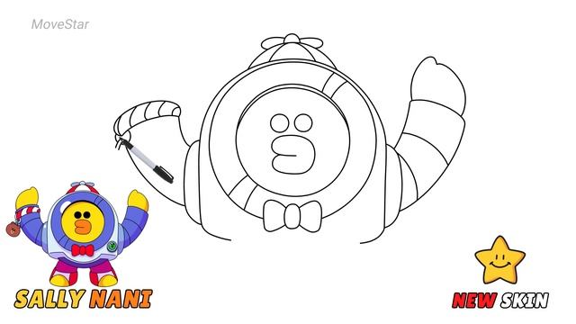 How To Draw SALLY NANI | Brawl Stars | Nani New Skin | Step By Step смотреть онлайн