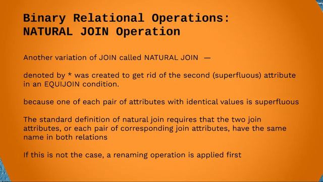 Relational Algebra - Set Operations and Binary Operations