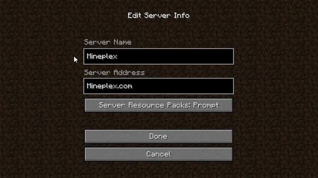 The Mineplex server name and  ID
