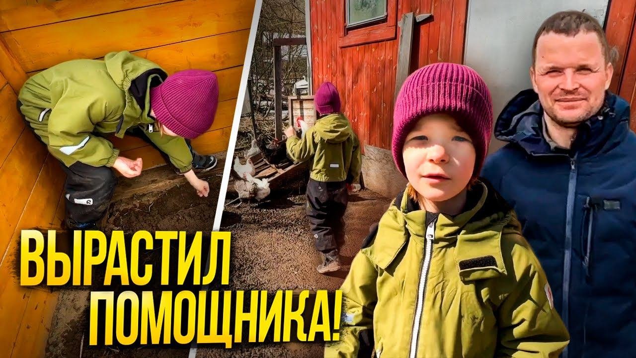 Вырастил помощника! Сын помогает на ферме!