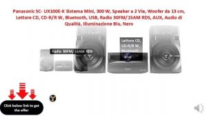 Panasonic SC- UX100E-K Sistema Mini, 300 W, Speaker a 2 Vie