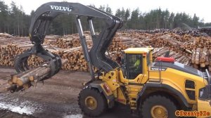4K| Volvo L180H High Lift Timber Handling