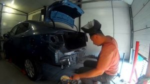 Киа Рио ремонт лонжерона  KIA Rio Auto body repair.