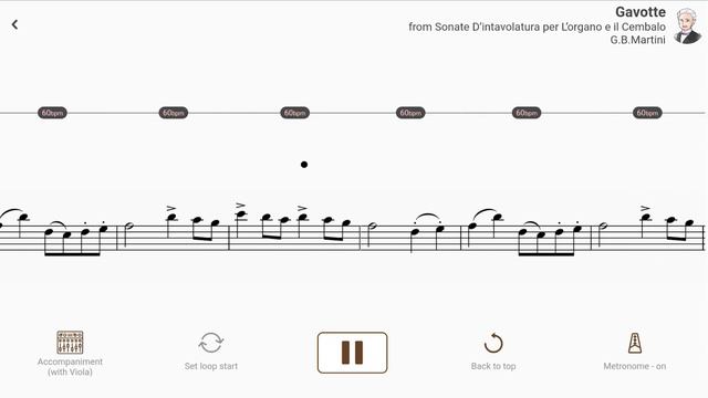 Gavotte from Sonate D’intavolatura per L’organo e il Cembalo | G.B.Martini【 Viola Sheet Music 】 смотреть онлайн