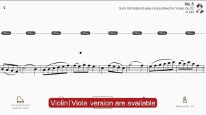 Play with accompaniment : No.3 from 100 Violin Etudes (transcribed for Viola), Op.32 | H.Sitt