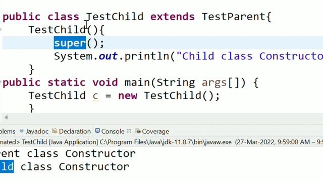 Using "super" method in a Constructor with Example |Java Basics 33 | Learn Programming Easily смотреть онлайн