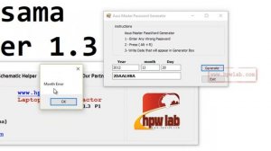 Asus Master Password Generation Using LBE Ver 1 3
