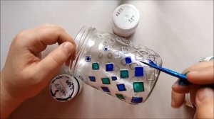 DIY Из обычной банки красивую Роспись по стеклу для начинающих/ Tutorial Stained glass painting jar