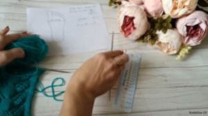 Следочки на двух спицах, без шва. Домашние тапочки. Подробный МК.