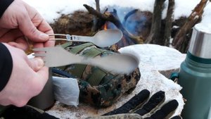 Титановая ложко-вилка от Naturehike. (Titanium NH19T012)