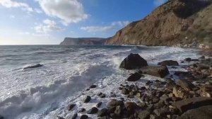 Шторм в Черном море, "Серебряный" ("Ближний") пляж. Спасибо за Видео от Дмитрия Меженного