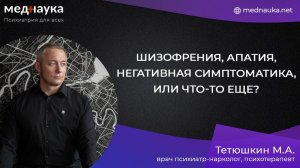 Шизофрения, апатия, негативная симптоматика, или что-то еще?