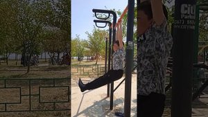 Подъем прямых ног в висе 30 повторений.Уровень мастера по П.Уэйду.