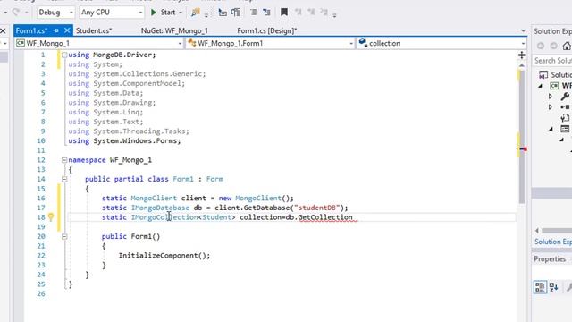 C# and MongoDB 03 - MongoDB CRUD Operations in Visual Studio WinForm смотреть онлайн