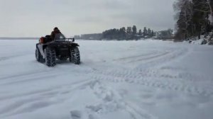 Квадроцикл сокол ( зима выход с озера на берег)