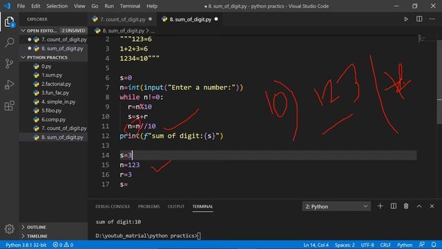 Python tutorial sum of digits in python in hindi смотреть онлайн
