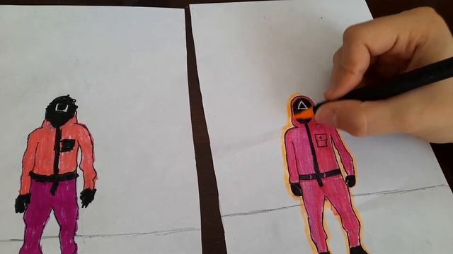 Рисуем надзирателей из игры в кальмара #рисуем #игравкальмара #надзиратель