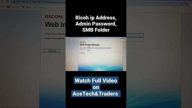 Ricoh ip Address, Admin Password, SMB Folder Setting #Ricoh