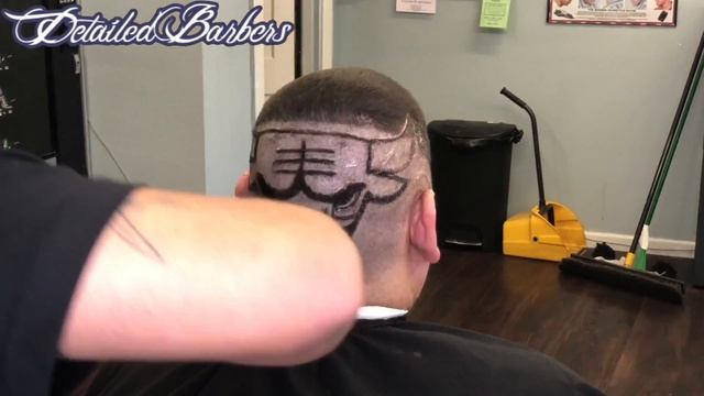 How to draw NBA Chicago Bulls with Hair Design Stencil Barber Tutorial смотреть онлайн
