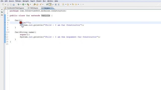 TAMIL CONSTRUCTOR CHAINING IN JAVA EXAMPLE DEMO