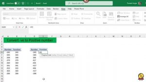 Convert Negative Numbers Into Positive | Quick Excel Tips