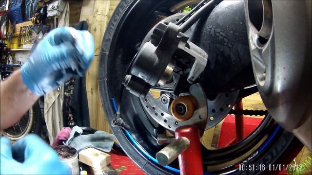 GSX S 1000F Rear Brake Pad Replacement смотреть онлайн