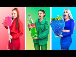 Цветной челлендж! Покупаем вещи и едим еду одного цвета 24 часа!.mp4