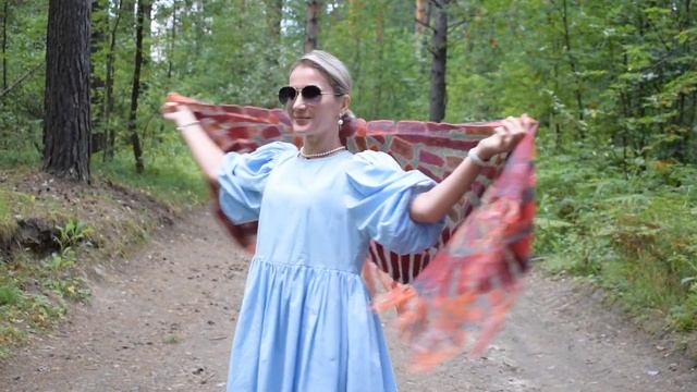 Шелковый палантин с шерстью Жар птица, ручная работа, авторский дизайн