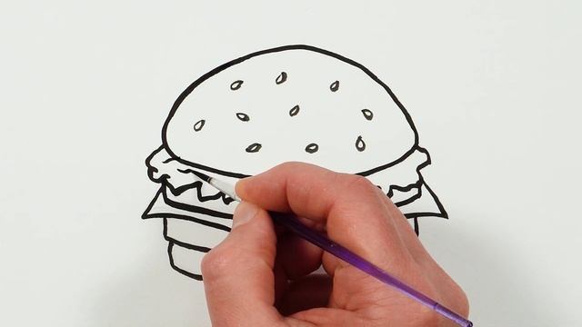 How to Draw a Burger easy | Food Drawing for Beginners