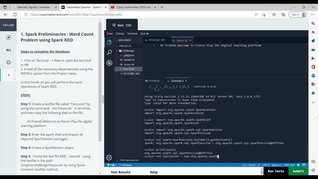 | Spark Preliminaries | Spark RDD & RDD Operation| Frescoplay | HandsOn | Hackerank |