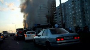 Пожар Евросеть.  Сгорела полностью.