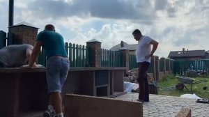 Сборка барбекю комплекса от компании Сфера.
