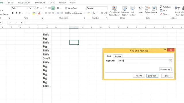 How to find a cell that has specific  text in Excel