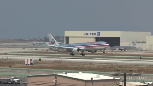 American Airlines Boeing 767-200ER | 767-300ER | 777-200ER Reverse Landings - LAX смотреть онлайн