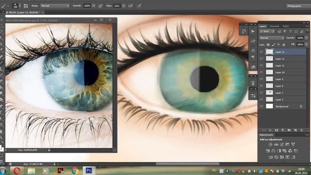 Рисую глаз в Photoshop. Цифровое рисование. Часть 3 смотреть онлайн