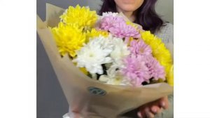 Букет из 9 кустовых хризантем микс