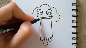 Как нарисовать облако с радугой