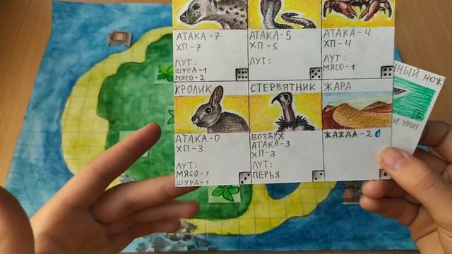 Самодельная настольная игра ВЫЖИВАНИЕ НА НЕОБИТАЕМОМ ОСТРОВЕ / самоденая ККИ. часть 6