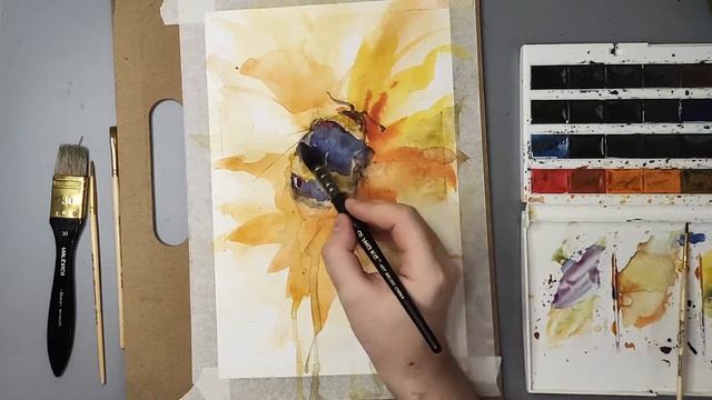 Рисуем Пчелу, Рисуем Вместе, Рисуем Акварелью, Акварель смотреть онлайн