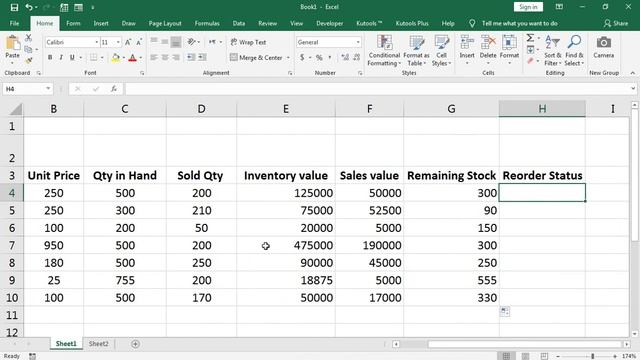 grocery store inventory excel