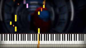 Among Us Drip - Theme Song Piano Synthesia Cover (Sheet Music + midi) IMPOSSIBLE REMIX