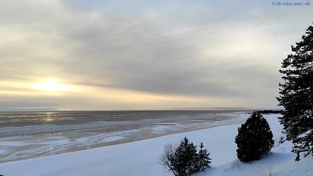 Winter Lake Sunset, Lake Peipus, Alajoe. 4K UHD. Зимнее Озеро, Закат ,Чудское озеро, Алайые. 12.21