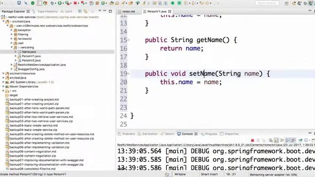 Versioning RESTful Services - Basic Approach with URIs | Spring BOOT Tutorial for Beginners 2023