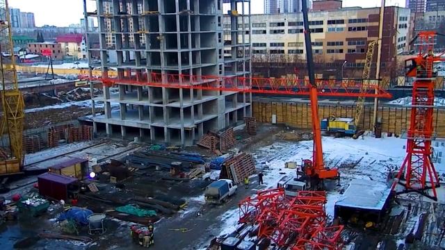 Монтаж башенного крана QTZ-125B смотреть онлайн